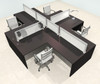 Four Person L Shape Modern Aluminum Organizer Divider Office Workstation Desk Set, #OT-SUL-FPS32